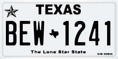 TX license plate BEW1241