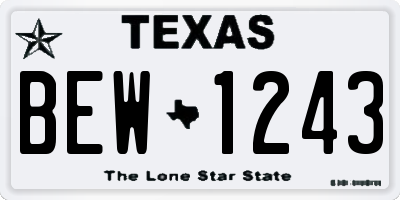 TX license plate BEW1243