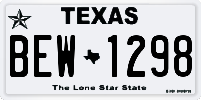 TX license plate BEW1298