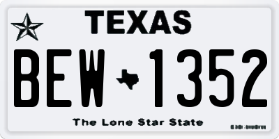 TX license plate BEW1352