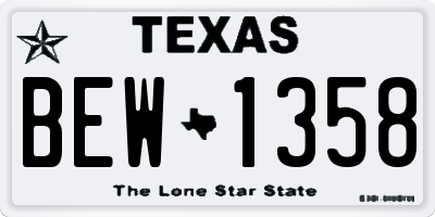 TX license plate BEW1358