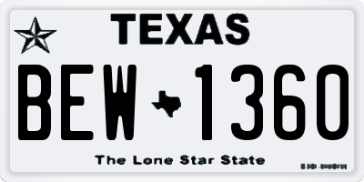 TX license plate BEW1360