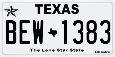 TX license plate BEW1383
