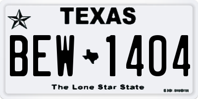 TX license plate BEW1404