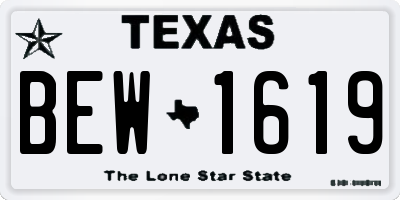 TX license plate BEW1619