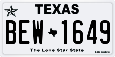 TX license plate BEW1649