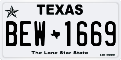 TX license plate BEW1669