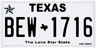 TX license plate BEW1716