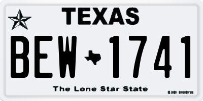 TX license plate BEW1741