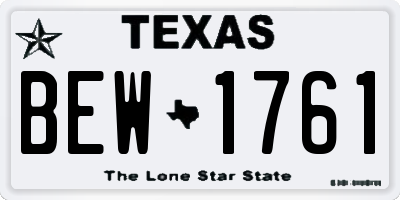 TX license plate BEW1761