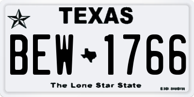 TX license plate BEW1766