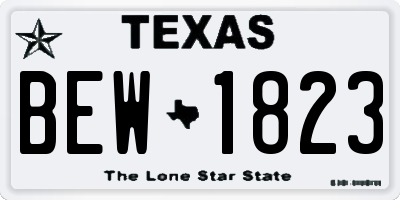TX license plate BEW1823