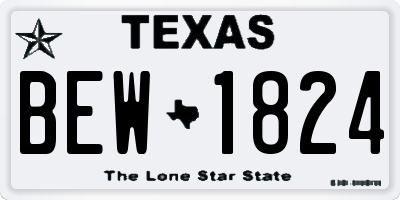 TX license plate BEW1824