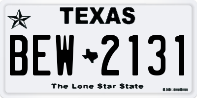 TX license plate BEW2131