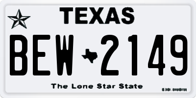 TX license plate BEW2149