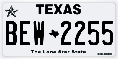 TX license plate BEW2255