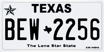TX license plate BEW2256