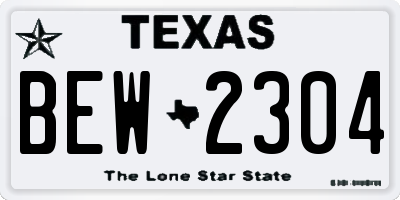 TX license plate BEW2304