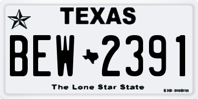 TX license plate BEW2391