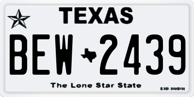 TX license plate BEW2439