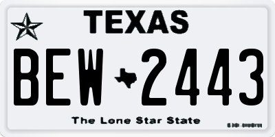 TX license plate BEW2443