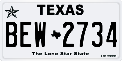 TX license plate BEW2734
