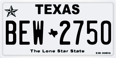 TX license plate BEW2750