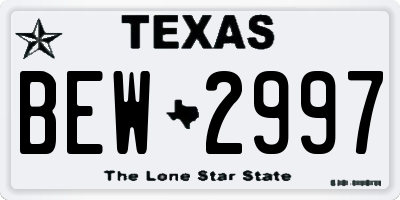 TX license plate BEW2997