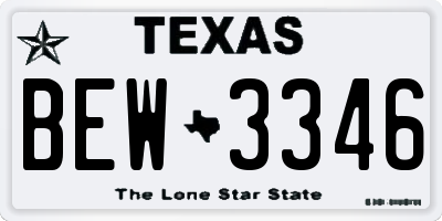 TX license plate BEW3346