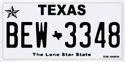 TX license plate BEW3348