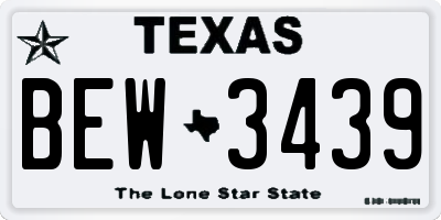 TX license plate BEW3439