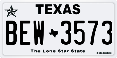 TX license plate BEW3573