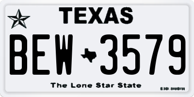 TX license plate BEW3579