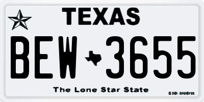TX license plate BEW3655