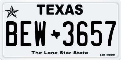 TX license plate BEW3657