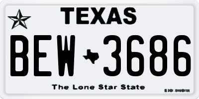 TX license plate BEW3686