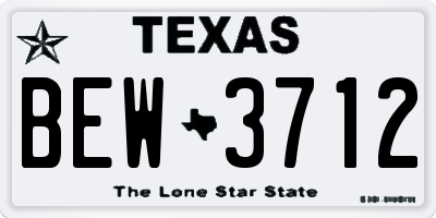 TX license plate BEW3712