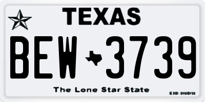 TX license plate BEW3739