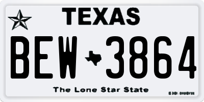 TX license plate BEW3864