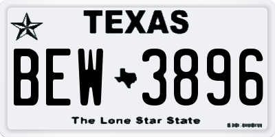 TX license plate BEW3896
