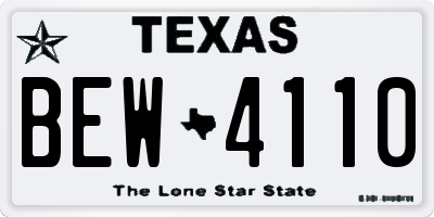 TX license plate BEW4110