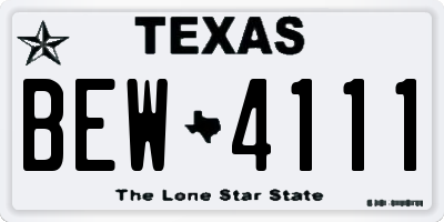 TX license plate BEW4111