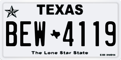 TX license plate BEW4119