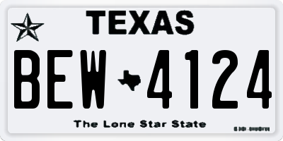 TX license plate BEW4124