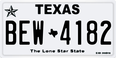 TX license plate BEW4182