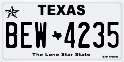 TX license plate BEW4235