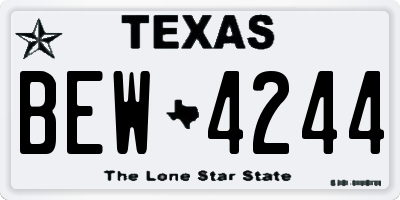 TX license plate BEW4244