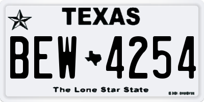 TX license plate BEW4254