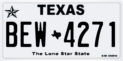 TX license plate BEW4271