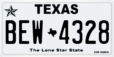 TX license plate BEW4328
